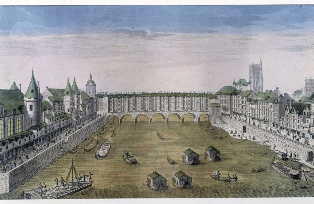 French_School_-_Optical_view_of_Paris_Le_Pont_au_change_sd_v_1800_city_of_Paris_-_(MeisterDrucke-1492551)